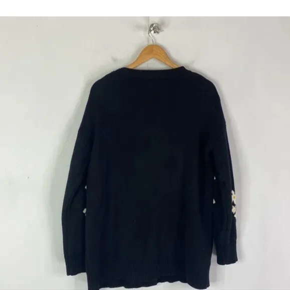 Ban.do Women's L/XL Oversize Floral Daisy Sweater Cardigan Cotton/Wool - Picture 7 of 10